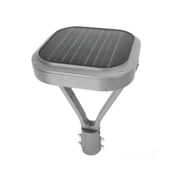 Gadelampe Solcelle & 230V | 4000K | 2000lm | 14W | IP65 | Skumrings-og bevægelsessensor | HYBRID | Grå