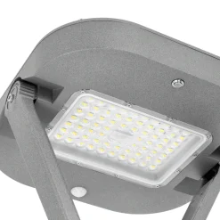 Gadelampe Solcelle & 230V | 4000K | 2000lm | 14W | IP65 | Skumrings-og bevægelsessensor | HYBRID | Grå