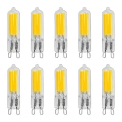 G9 LED Pære | 10-Pak | COB | Dæmpbar | 500lm | 3000K | 5W | Ra80