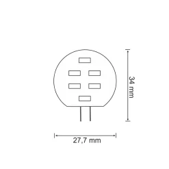 G4 LED Pære | 1.5W | 3000K | 120lm | 12V