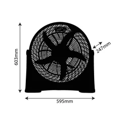 Gulvventilator | Gulvblæser | 90W | Ø50cm | 3 Hastigheder