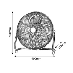 Gulvventilator | 70W | Ø450cm | Sølv