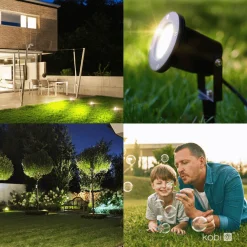 Havespot Sæt | 4-Pak | Inkl. Philips Hue Gu10 | White & Color Ambiance | Bridge | 400lm | 4,2W