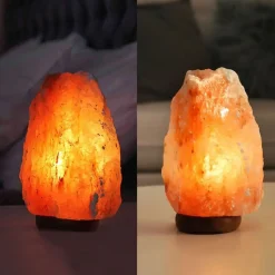 Himalaya Salt Lampe Med Træfod | 2,5 KG | Dæmpbar