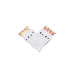 Hjørne Connector til LED Strip | RGB Strip | 10mm | IP20 | SMD LED Strip | 4 Pin | Flerfarvet