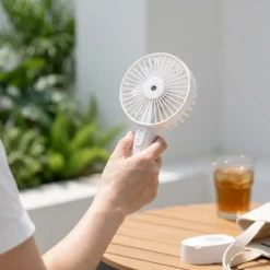 Håndholdt Ventilator | Genopladelig via USB-C | Støjsvag | Hvid