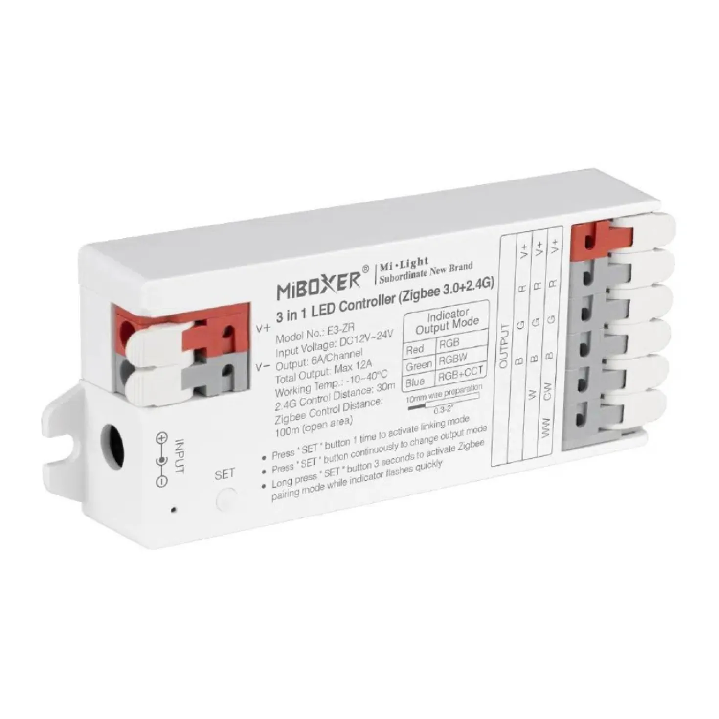3i1 LED Controller | Zigbee + 2.4Ghz | RGB-RGBW-RGB+CCT | 12/24V (E3-ZR)