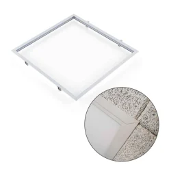 Indbygningsramme til LED Panel 60x60 | 25mm | Klik til Gips & Troldtekt | Hvid