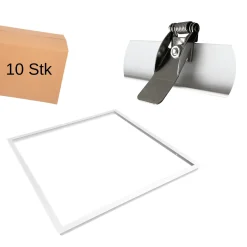 Indbygningsramme til LED Panel 60x60 | 10-Pak | 25mm | Klik til Gips & Troldtekt | Hvid