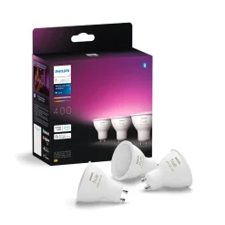 Indbygningsspot | 3-Pak | Inkl. Philips Hue GU10 | White & Color Ambiance | 400lm | 4,2W | Hvid