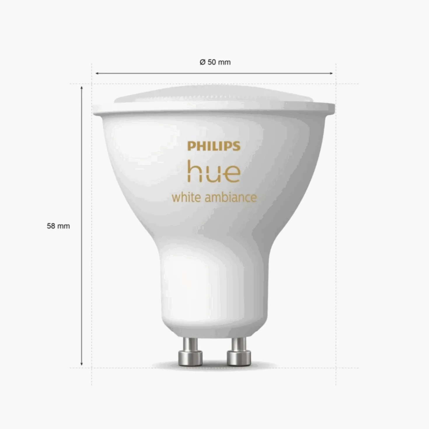 Indbygningsspot Sæt | 3-Pak | Inkl. Philips Hue Gu10 | White Ambiance | 400lm | 4,2W | Hvid