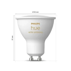 Indbygningsspot Sæt | 3-Pak | Inkl. Philips Hue Gu10 | White Ambiance | 400lm | 4,2W | Hvid