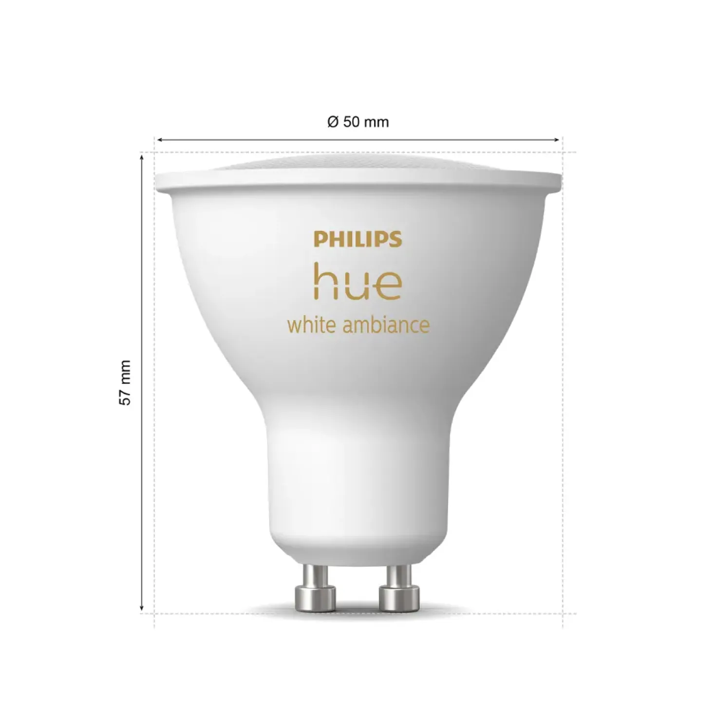 Indbygningsspot Sæt | 3-Pak | Inkl. Philips Hue Gu10 | White Ambiance | 400lm | 4,2W | Hvid