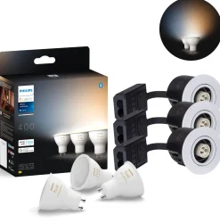 Indbygningsspot Sæt | 3-Pak | Inkl. Philips Hue Gu10 | White Ambiance | 400lm | 4,2W | Hvid