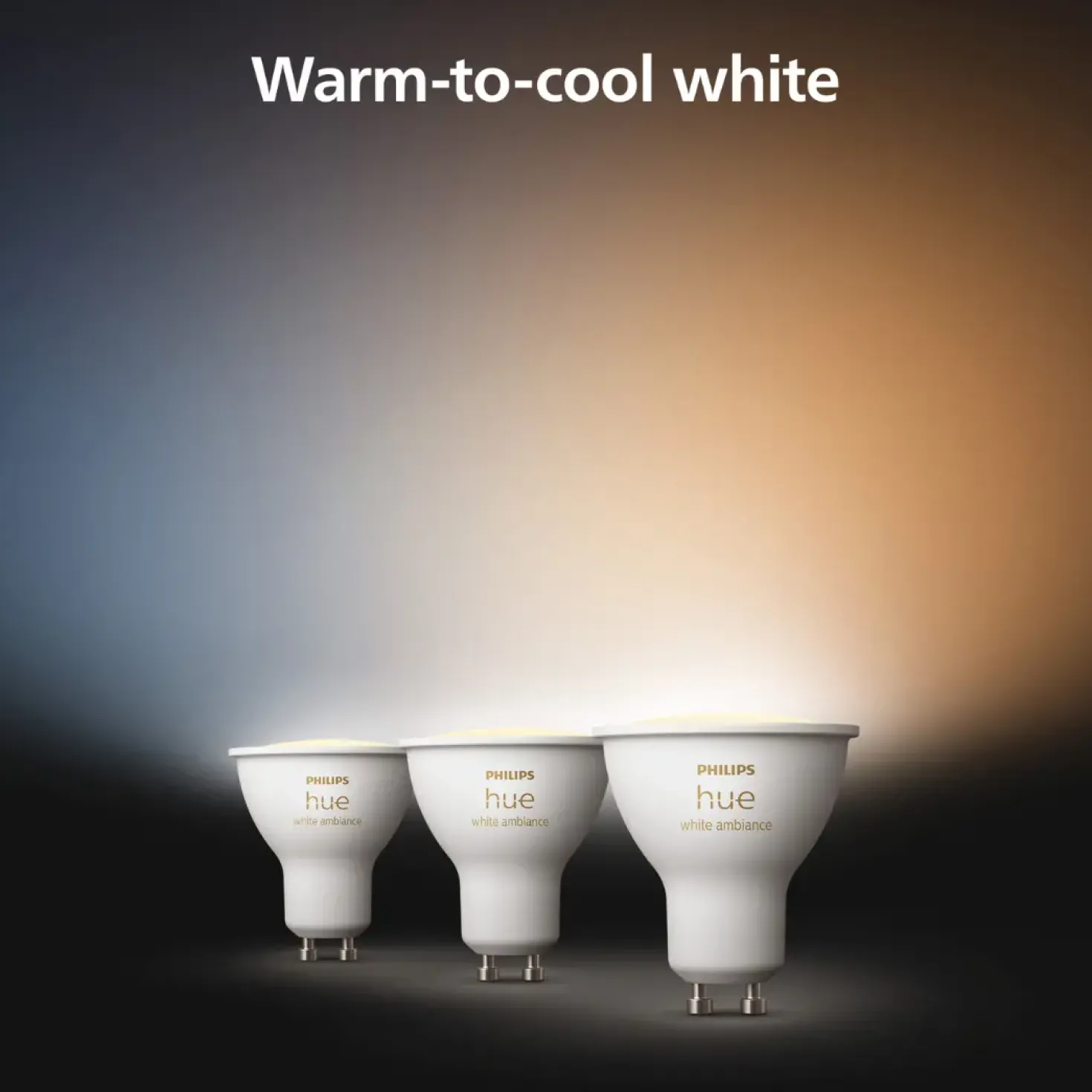 Indbygningsspot Sæt | 3-Pak | Inkl. Philips Hue Gu10 | White Ambiance | 400lm | 4,2W | Hvid