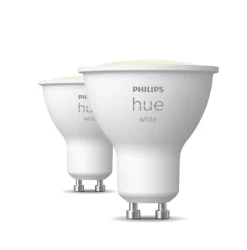 Indbygningsspot Sæt | 2-Pak | Inkl. Philips Hue GU10 | White | 2700K | 400lm | 4,2lm | Hvid