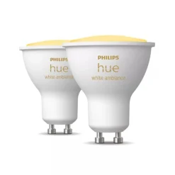 Indbygningsspot Sæt | 10-Pak | Inkl. Philips Hue Gu10 | White Ambiance | Bridge + Switch | 400lm | 4,2W