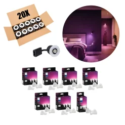 Indbygningsspot Sæt | 20 pak | Inkl. 20 stk Philips Hue GU10 | Indendørs | White & Color Ambiance | 400lm | 4,2V | VENTA