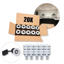 Indendørs Gu10 Spot | Mat Hvid | Inkl. Philips Master Pære Dæmpbar | 3000K | VENTA | 20 stk. pakke