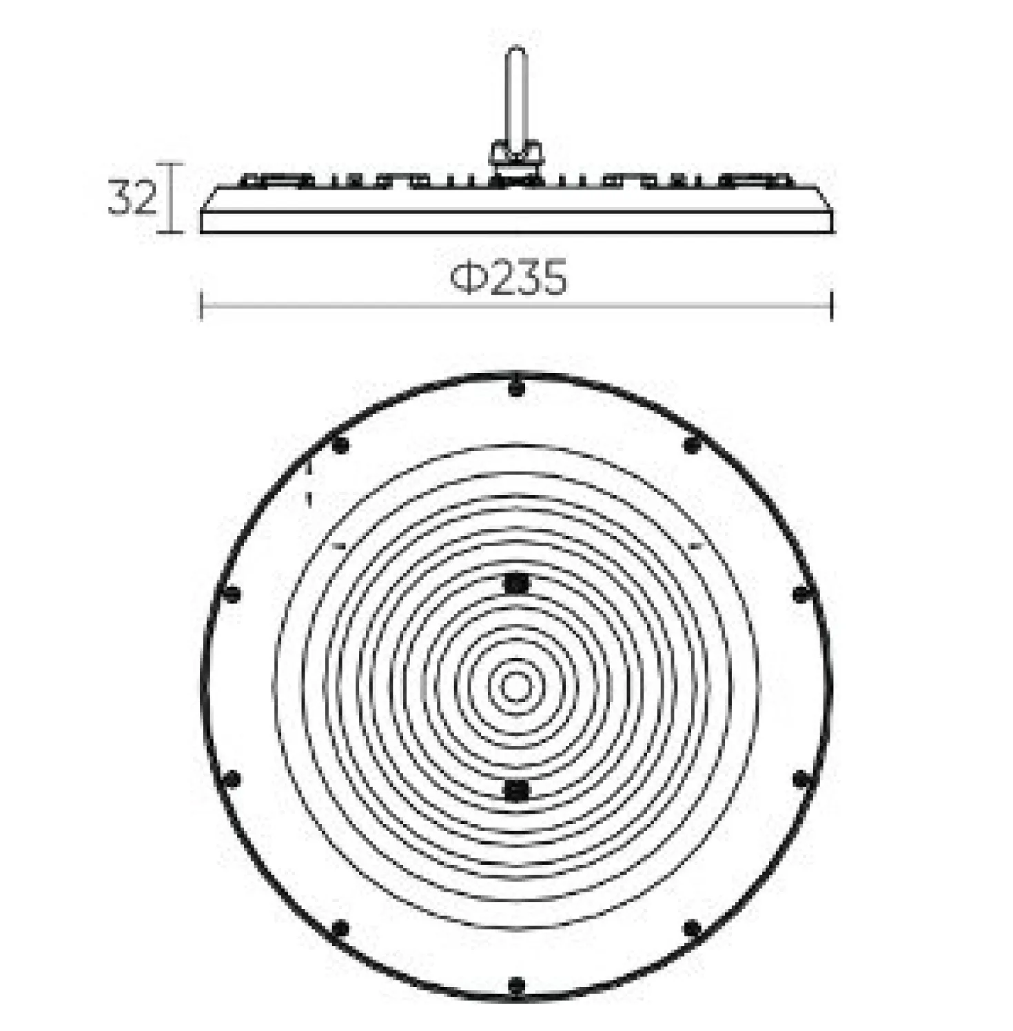 Industrilampe | LED High Bay | 10-Pak | 4000K | 10000lm | 100W | SULAN | Grå