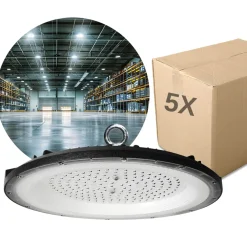 Industrilampe | 5-Pak | LED High Bay | 4000K | 24000lm | 200W | Graza