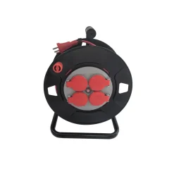 Kabeltromle | IP44 | 900W/2300W | m/j | 3G1,0mm² | 35m | Rød/Sort/Grå