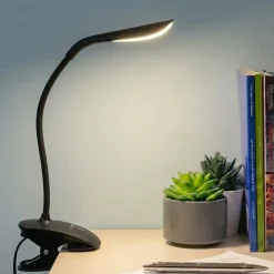 Klemmelampe | USB Lampe | Skrivebordslampe | Dæmpbar | Sort