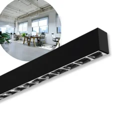 Kontor Loftlampe 120cm | CCT | 3300lm | 30W | KOLINE K2 | UGR19 | Sort
