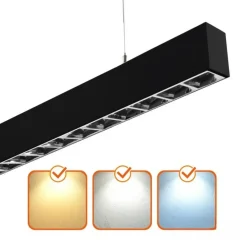 Kontor Loftlampe 120cm | CCT | 3300lm | 30W | KOLINE K2 | UGR19 | Sort