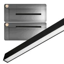 Kontor Loftlampe 120cm | 4000K | 2600lm | 20W | KOLINE K1 | Sort