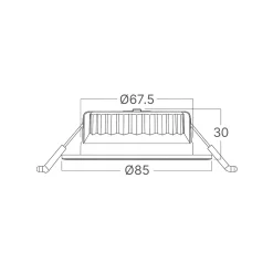 Lavprofil Indbygningsspot | 3CCT | 630lm | 6.5W | Dæmpbar | BRAYTRON SRL | Hvid