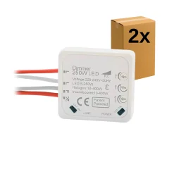 LED lysdæmper | 2-Pak | 15-250V | Max 400W | Box Dimmer Switch