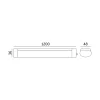 LED Armatur | 120cm | 4000K | 3600W | 36W | IP65 | Sort