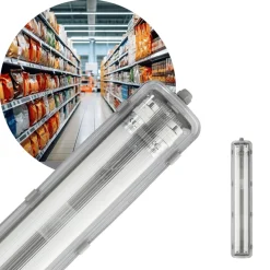 LED Armatur 60cm | Lysstofrør Armatur | 2x9W | 1800lm | 4000K