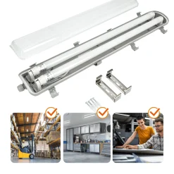 LED Armatur 60cm | Lysstofrør Armatur | 2x9W | 1800lm | 4000K