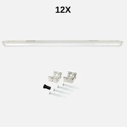 LED Armatur 120cm | 12-Pak | 4000K | 156lm/W | 36W | IP65 | SolidLine | Gennemfortrådet