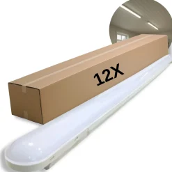 LED Armatur 120cm | 12-Pak | 4000K | 156lm/W | 36W | IP65 | SolidLine | Gennemfortrådet