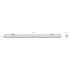 LED Armatur 120cm | 12-Pak | 4000K | 156lm/W | 36W | IP65 | SolidLine | Gennemfortrådet