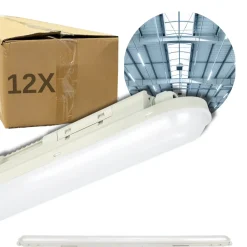 LED Armatur 120cm | 12-Pak | 4000K | 156lm/W | 36W | IP65 | SolidLine | Gennemfortrådet