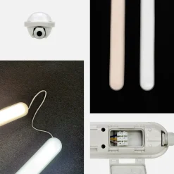 LED Armatur 120cm | 6-Pak | 4000K | 156lm/W | 36W | IP65 | SolidLine | Gennemfortrådet