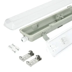 LED Armatur | Industriarmatur | 120cm | Enkelt LED Rør | IP65 | T8 | Uden Rør