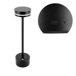 LED Bordlampe | Genopladelig Lampe | Touch | 3CCT | 60lm | TALIA | Sort
