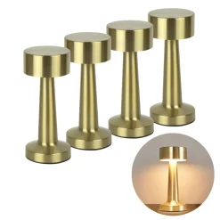 LED Bordlampe | 4-Pak | Genopladelig | CCT | USB | Messing farve | 1W