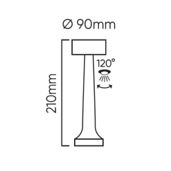 LED Bordlampe | 4-Pak | Genopladelig | CCT | USB | Rosaguld | 1W