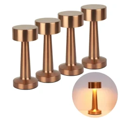 LED Bordlampe | 4-Pak | Genopladelig | CCT | USB | Rosaguld | 1W
