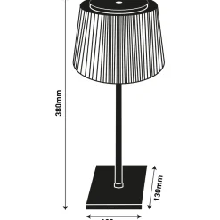 LED Bordlampe | Sort | Genopladelig | USB | 270lm | CCT