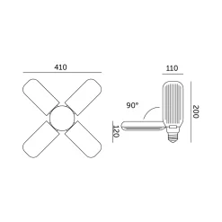 LED Grolys Pære E27 | 2-Pak | 59 PPF | 40W | PLANTY | Hvid