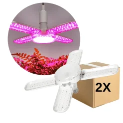 LED Grolys Pære E27 | 2-Pak | 59 PPF | 40W | PLANTY | Hvid