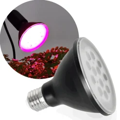 LED Grolys Pære E27 | 10,5 PPF | 9W | PLANTY | Sort