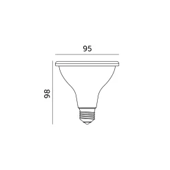 LED Grolys Pære E27 | 10,5 PPF | 9W | PLANTY | Sort